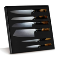 Syvek Japanese Damascus 6-Piece Set - Black Oak Edition