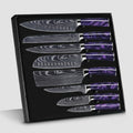 Syvek Japanese Damascus 8-Piece Set – Amethyst Stone Edition