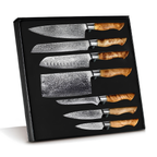 Syvek Japanese Damascus 7-Piece Set - Belgian wood edition
