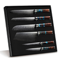 Syvek Japanese Damascus 6-Piece Set - Celtic Wood Edition