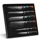 Syvek Japanese Damascus 6-Piece Set - Celtic Wood Edition