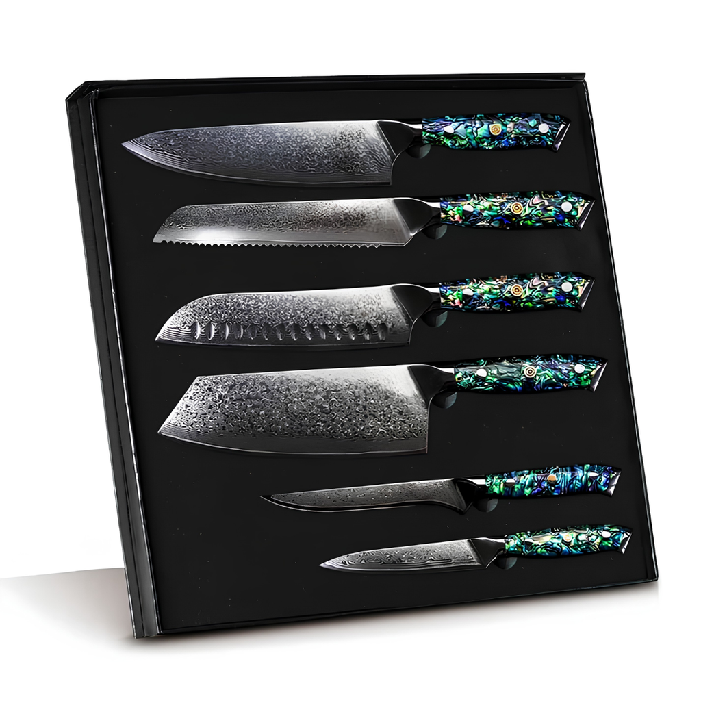 Syvek Japanese Damascus 6-Piece Set - Sea Shell Edition