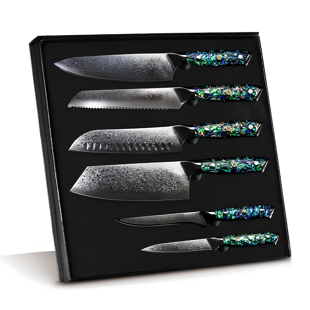 Syvek Japanese Damascus 6-Piece Set - Sea Shell Edition