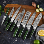 Syvek Japanese Damascus 8-Piece Set – Sidória Green Edition