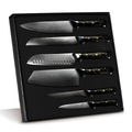Syvek Japanese Damascus 6-Piece Set - Charcoal and Gold Edition