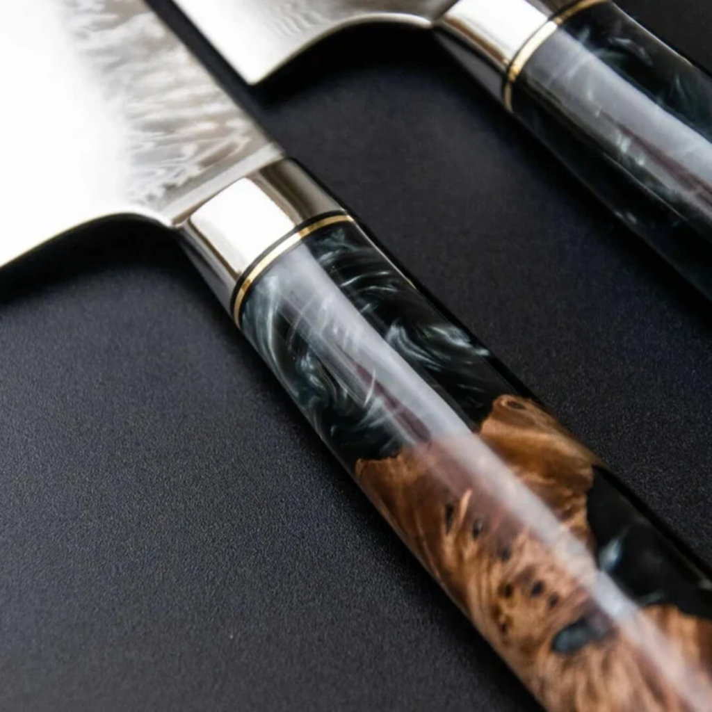 Syvek Japanese Damascus 6-Piece Set - Black Oak Edition