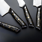 Syvek Japanese Damascus 6-Piece Set - Charcoal and Gold Edition
