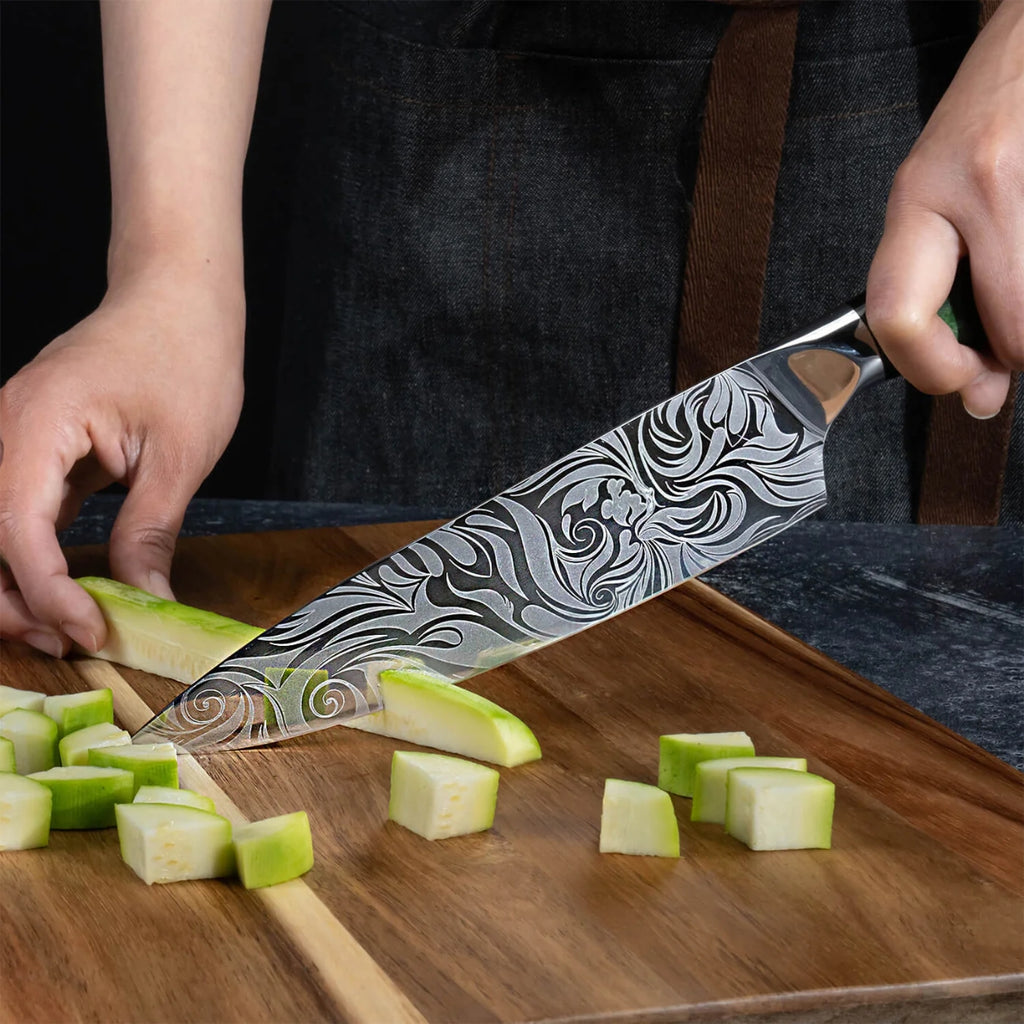 Syvek Japanese Damascus 8-Piece Set – Sidória Green Edition