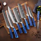 Syvek Japanese Damascus 8-Piece Knife Set