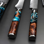 Syvek Japanese Damascus 6-Piece Set - Celtic Wood Edition