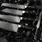 Syvek Japanese Damascus 6-Piece Set - Charcoal and Gold Edition