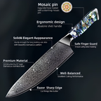 Syvek Japanese Damascus 6-Piece Set - Sea Shell Edition