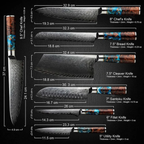 Syvek Japanese Damascus 6-Piece Set - Celtic Wood Edition