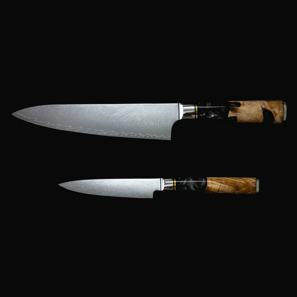 Syvek Japanese Damascus 6-Piece Set - Black Oak Edition