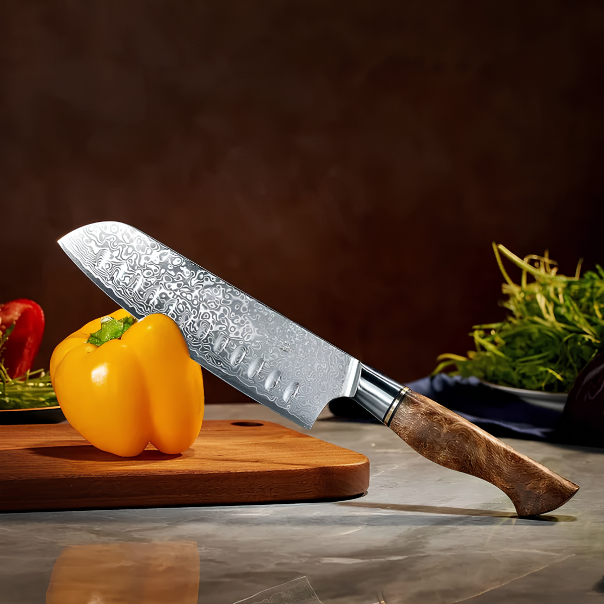 Syvek Japanese Damascus 7-Piece Set - Belgian wood edition