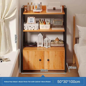[3 capas★con puerta de armario] madera de peral amarilla + marco negro 50CM