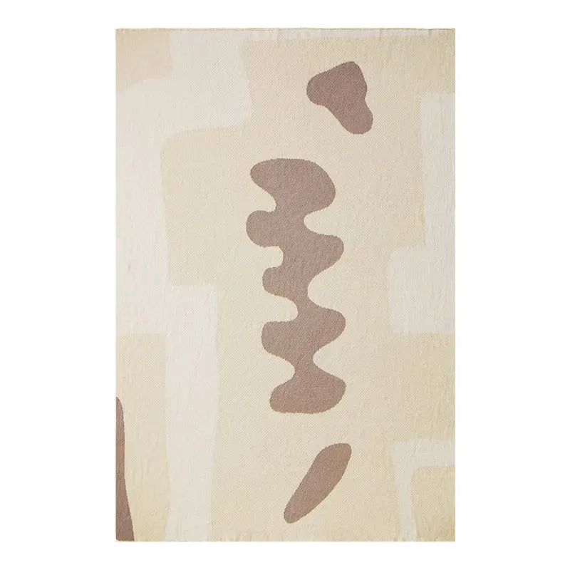 Manta tejida de Color Chocolate, manta tejida de color crema y marfil, manta geométrica, ropa de cama moderna para sofá, decoraciones para el hogar a la moda