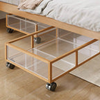 Caja de nento Debajo de la Cama de an Capacidad, Estilo Cajón con Ruedas, Diseño Plano para Ropa y Libros, Organiz...