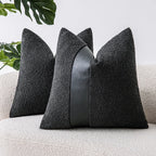 2 uds fundas de cojín de lujo de cuero Patchwork Tweed texturizado fundas de almohada decorativas decoración moderna para el hogar fundas de almohada para sofá