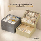 Caja Organizadora Tres en  para Ropa Interior y Calcetines, Caja de Almacenamiento para Armario, con Compartimentos Dividi...