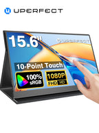 Monitor portátil con pantalla táctil de 15,6", 1080P, 100 % sRGB, 10 puntos de contacto, USB-C, HDMI, para portátil, MacBook, PC, PS5, con VESA y estuche.