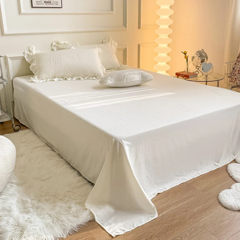 Juego de fundas de edredón con volantes para cama individual, juego de ropa de cama con sábana y fundas de almohada, color blanco, 3/4 piezas, color verde, rosa y gris