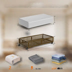 Caja de Almacenamiento de Bambú con Ruedas para Debajo de la Cama, para Sala de Estar y Dormitorio, Caja de Madera Simple par...