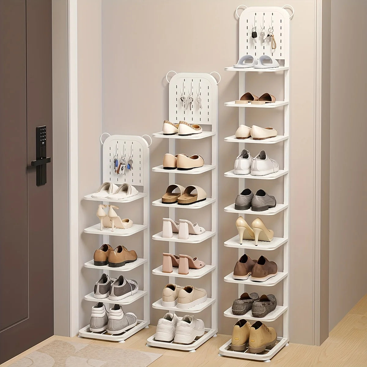 Zapatero de 5/7/9 niveles, diseño estrecho resistente, ahorro de espacio: zapatero vertical. Zapateros resistentes de 5/7/9 niveles