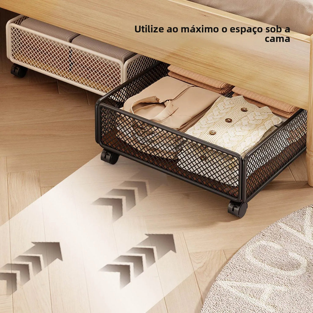Caja de nento Debajo de la Cama de an Capacidad, Estilo Cajón con Ruedas, Diseño Plano para Ropa y Libros, Organiz...