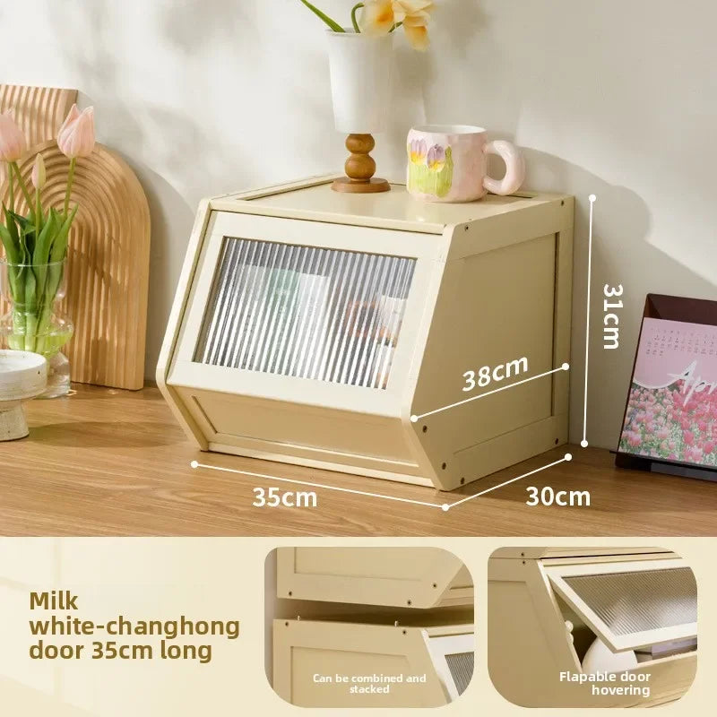 Gabinete de almacenamiento apilable multifuncional con tapa, caja de almacenamiento varios, caja de almacenamiento para el hogar, mesita de noche