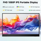 Monitor portátil con pantalla táctil de 15,6", 1080P, 100 % sRGB, 10 puntos de contacto, USB-C, HDMI, para portátil, MacBook, PC, PS5, con VESA y estuche.