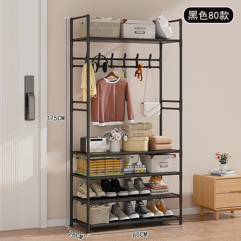 Zapatero Multifuncional, Organizador de Ropa de Múltiples Niveles, Estante para Ahorrar Espacio en la Sala de Estar, Perchero Simple para Almacenamiento de Zapatos