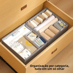 Caja Organizadora Tres en  para Ropa Interior y Calcetines, Caja de Almacenamiento para Armario, con Compartimentos Dividi...