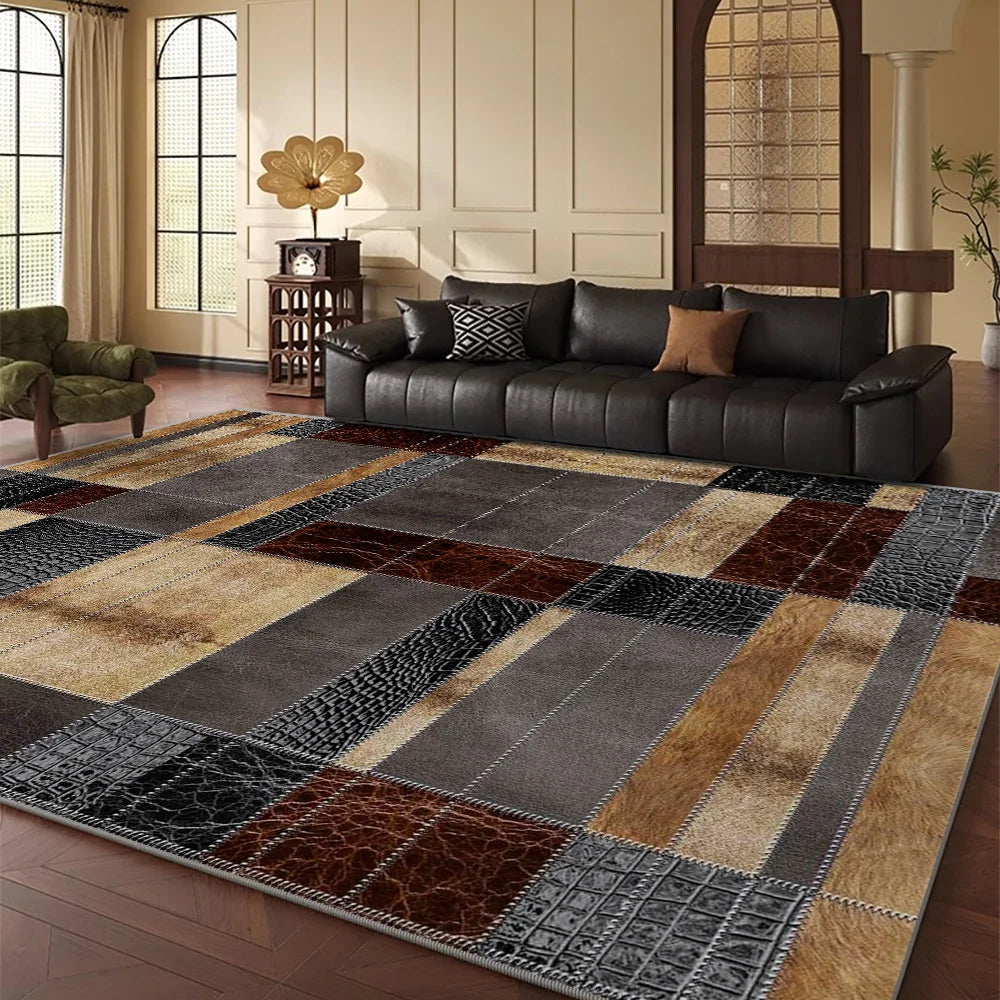 VIKAMA Alfombra grande moderna de lujo con estampado, antideslizante y lavable, para decoración del hogar en la sala de estar y el dormitorio-dsj