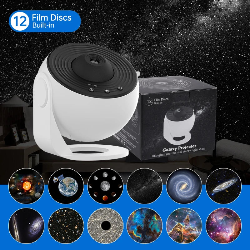 Proyector de Luz Nocturna, Proyector de Cielo Estrellado de Galaxia, 360 °   Lámpara de Planetario Giratoria para Dormitorio Infantil, Regalo de San Valentín, Decoración de Boda