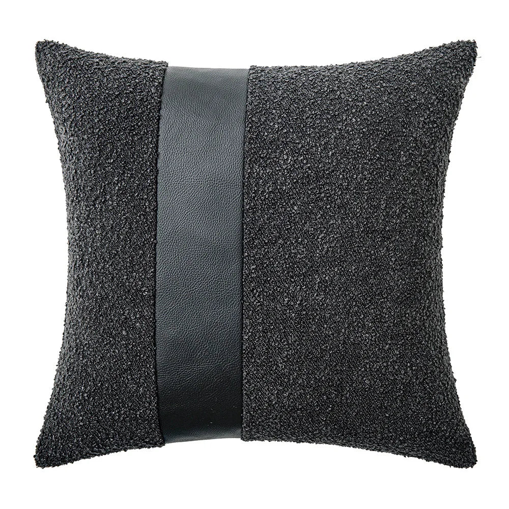 2 uds fundas de cojín de lujo de cuero Patchwork Tweed texturizado fundas de almohada decorativas decoración moderna para el hogar fundas de almohada para sofá
