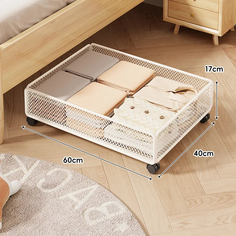 Caja de nento Debajo de la Cama de an Capacidad, Estilo Cajón con Ruedas, Diseño Plano para Ropa y Libros, Organiz...