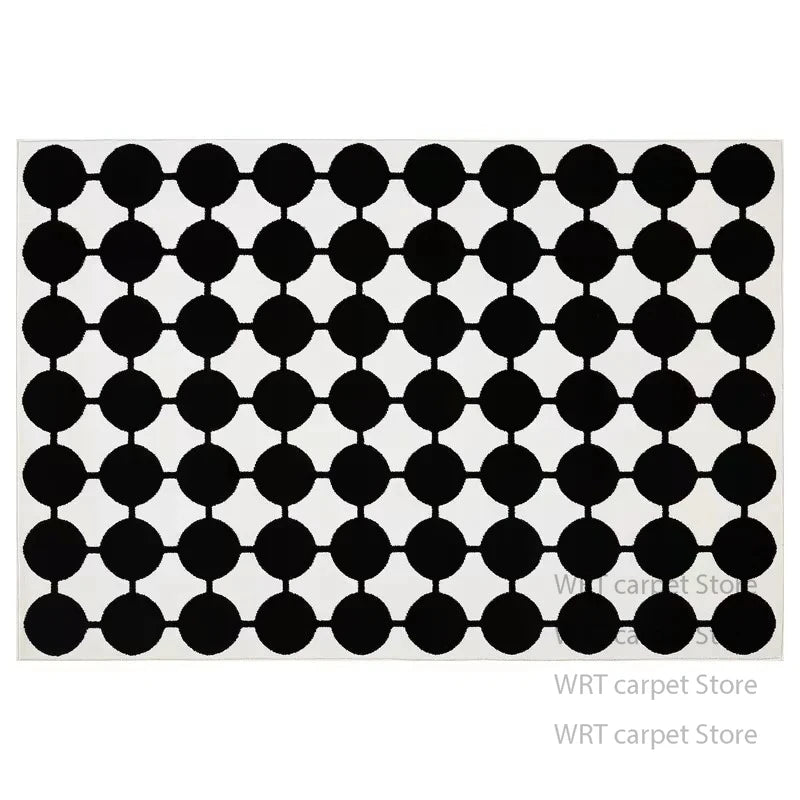 Alfombra moderna a rayas blancas y negras, decoración minimalista para dormitorio, mesita de noche, alfombra corta de terciopelo, alfombras antideslizantes para salón y guardarropa