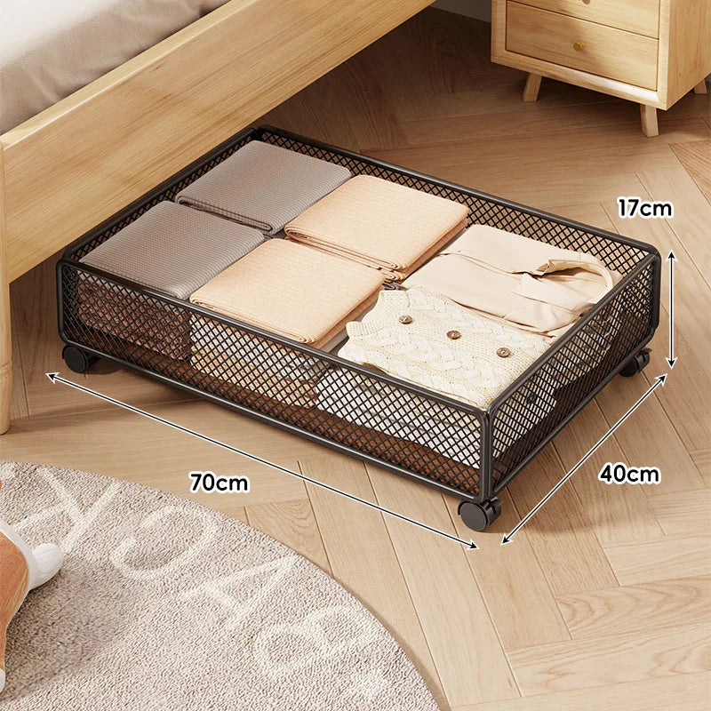 Caja de nento Debajo de la Cama de an Capacidad, Estilo Cajón con Ruedas, Diseño Plano para Ropa y Libros, Organiz...