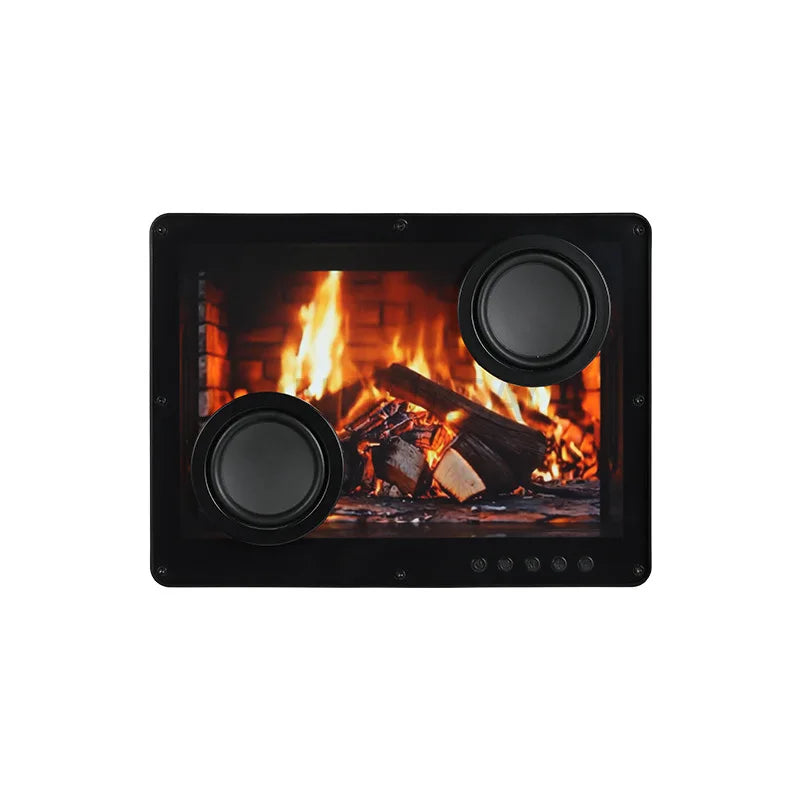 Altavoz Bluetooth con Diseño de Chimenea, Letras Flotantes, Doble Woofer, Altavoces Inalámbricos Portátiles de Alta Fidelidad con Visualización Dinámica de Llama
