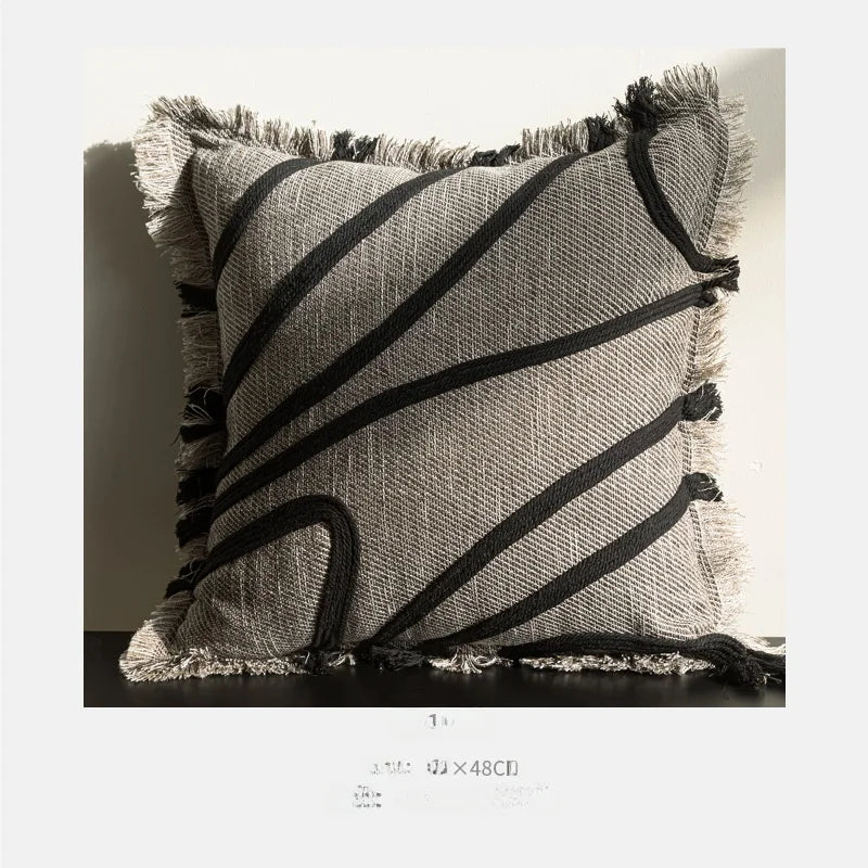Funda de cojín de lujo 30x50 45x45 50x50cm cuerda de cáñamo funda de almohada de cintura ancha para el hogar Hotel cama sala de estar sofá