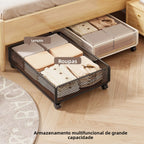Caja de nento Debajo de la Cama de an Capacidad, Estilo Cajón con Ruedas, Diseño Plano para Ropa y Libros, Organiz...